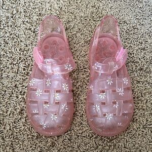 GAP Pink Kids Jelly Sandals with Floral Accents